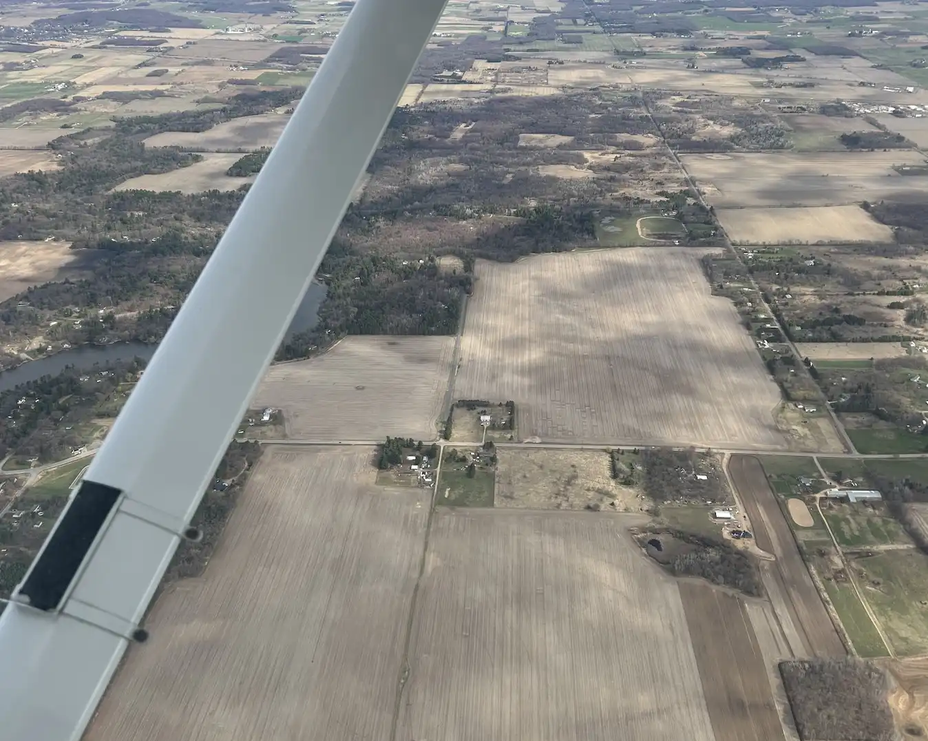 Aerial view of field near KLUM